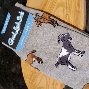 NEW Men's Unisex GOAT Goat Socks Sz 7-12 Grey Tan Black